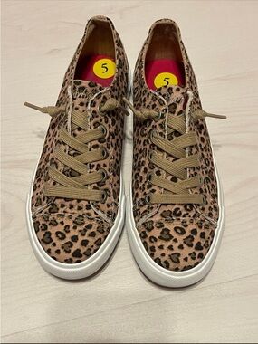 Blowfish Kids Leopard Print Sneakers - Tan/Brown